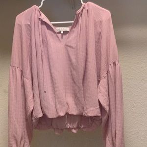 Pink / mauve long sleeve crepe crop top. 10/10 condition